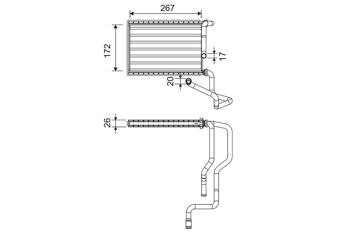 Scambiatore calore, Riscaldamento abitacolo - 811579 VALEO